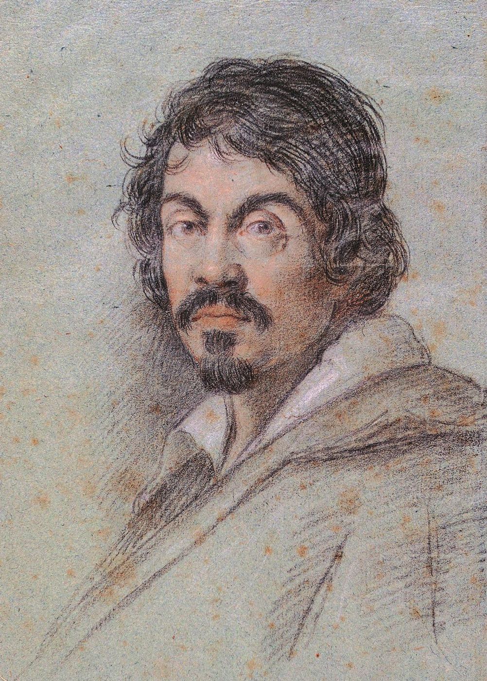 Portrait drawing of Caravaggio by Ottavio Leoni