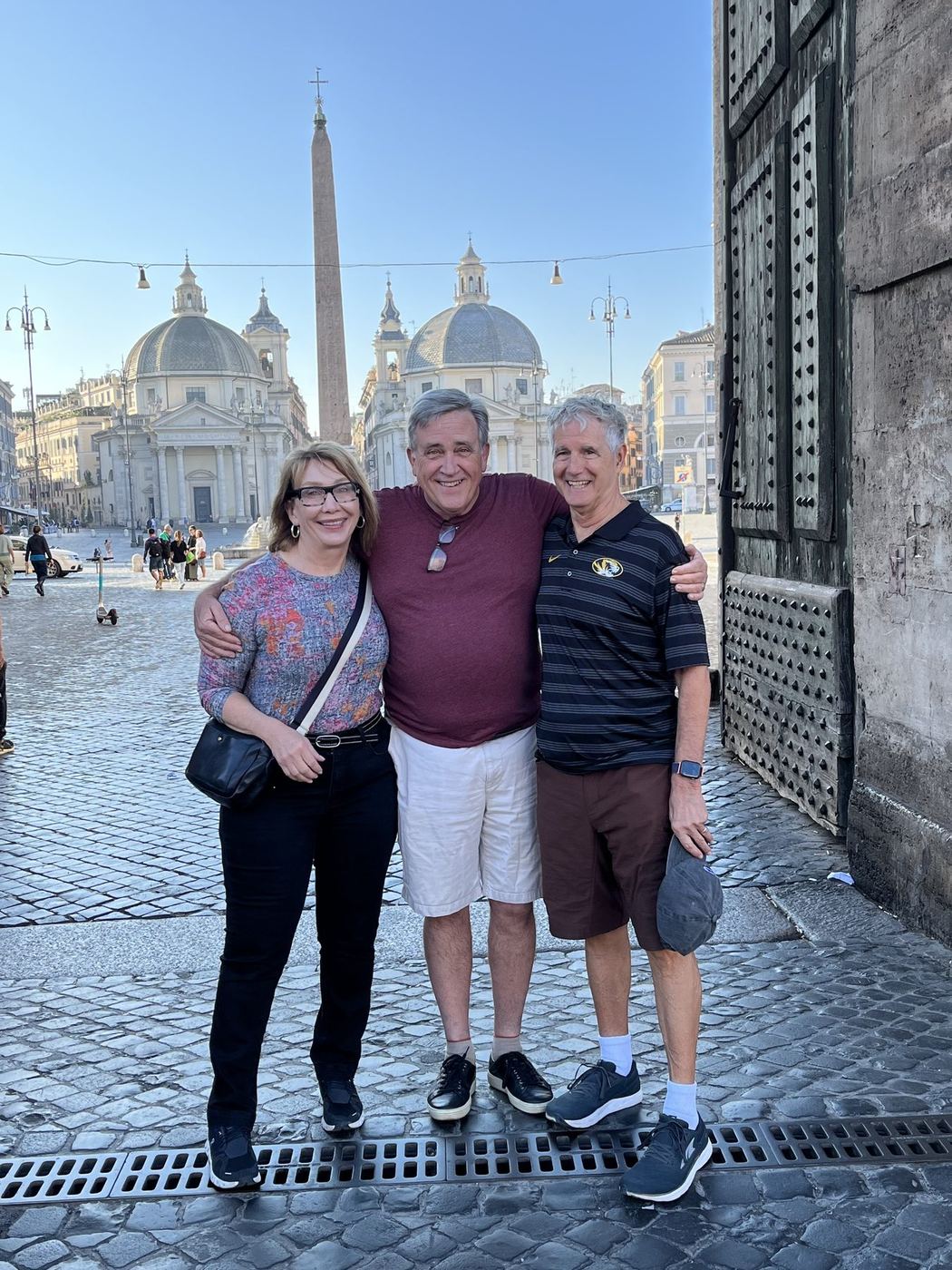 Piazza del Popolo today — the gate, obelisk (1589) and Santa Maria del Popolo are his; the rest came later