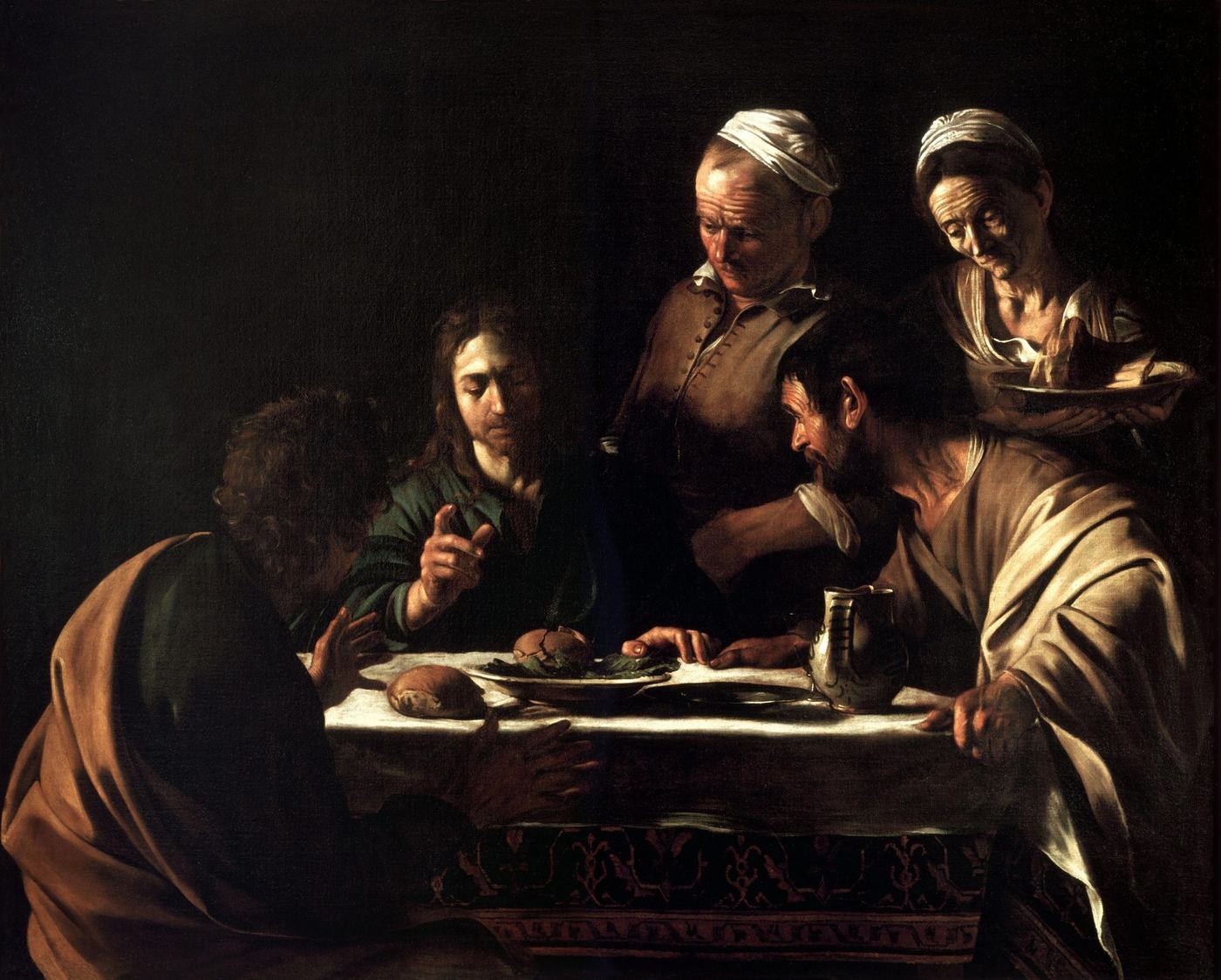Supper at Emmaus II, 1606, Pinacoteca di Brera, Milan