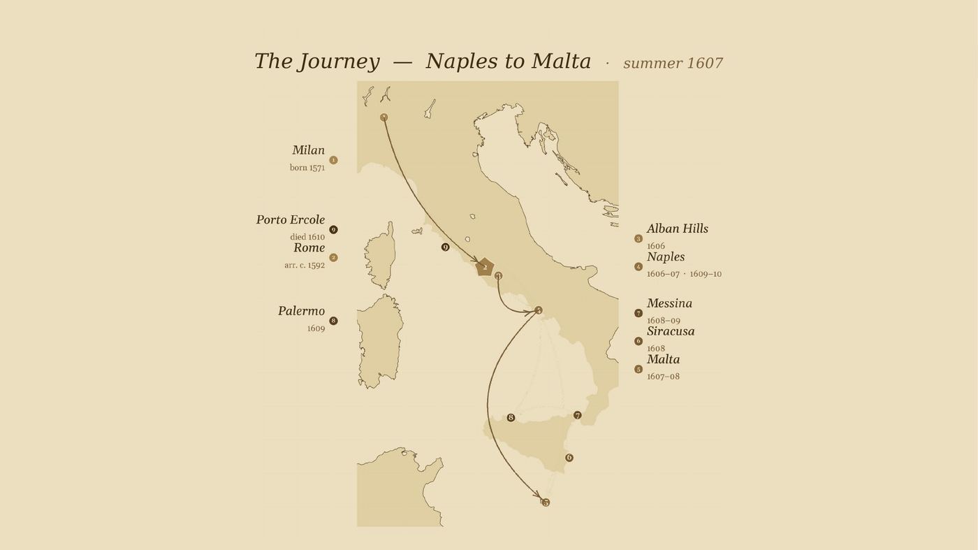 The Journey — Naples to Malta, summer 1607