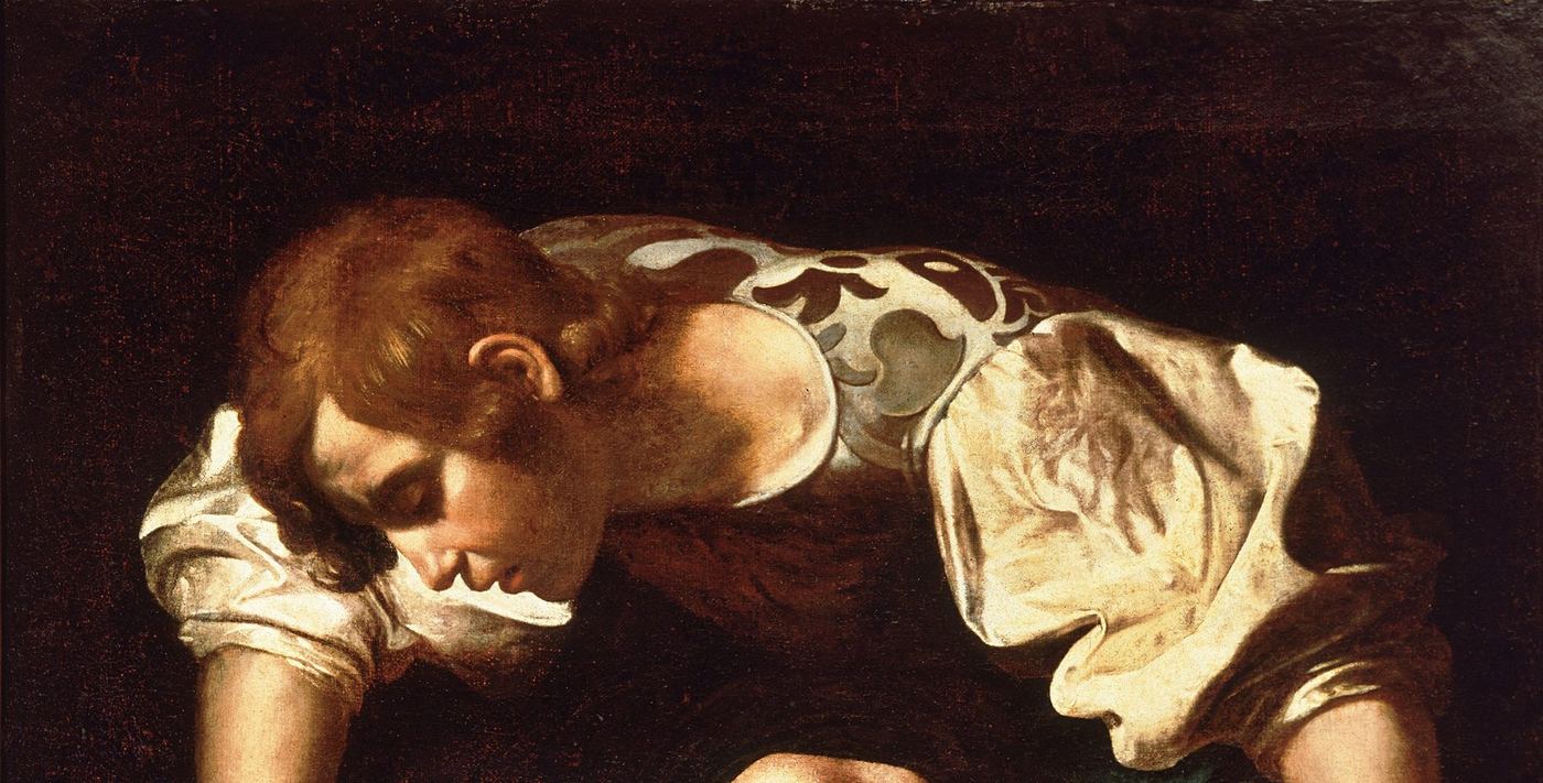 Narcissus — the young man’s vest (detail)